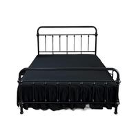 Cache Sommier Eleagnt - Jupe de lit à Volants avec Coins fendus, Style Populaire, Ajouter des draps Tissu Doux et Confortable, Couvre-lit 14 Pouces Profondeur(Black,200x200x60cm)