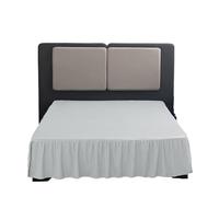 Cache Sommier Eleagnt - Jupe de lit à Volants avec Coins fendus, Style Populaire, Ajouter des draps Tissu Doux et Confortable, Couvre-lit 14 Pouces Profondeur(Light Grey,Twin 90x190x35cm)