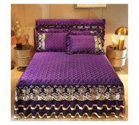 Cache-sommier en dentelle respirante et tour de lit en velours doux - Élastique tout autour parfait pour chambres, appartements et dortoirs - Bordeaux 180 x 200 cm