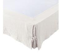 Cache-sommier en gaze de coton L'EFFET PAPILLON GAIA Blanc 180x200 cm plis creux