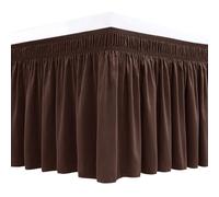 Cache-sommier enveloppant à volant élastique pour lit king size, 43,2 cm, marron
