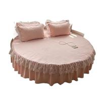 Cache Sommier Feuilles Rondes Couleur Unie Gris Dentelle série Jupe de lit Doux/Confortable Couvre-lit Respirant(-YT-08-02,1pc Diameter 2.2m)