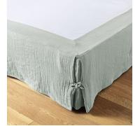 Cache-sommier Gaïa 160 x 200 cm - double gaze coton 125 g/m² - Eucalyptus (L'EFFET PAPILLON)