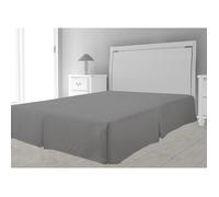 Cache sommier - Gris - 140 x 190 cm - 100% polyester - Style classique - Uni