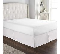 Cache Sommier Jupe de Lit 120/140/180CM- Volants De 35 Cm Tombant sur Le Sommier - Volants élastiques Anti-poussière Détachables à Trois Côtés en Tissu,Blanc,140 * 200+35cm