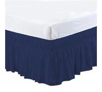 Cache Sommier Jupe De Lit à Volants, 2 pièces, Taille Double/Full/Queen/King, Couvre-lit, Double Ceinture élastique réglable, Hauteur 40cm(A,Full 190.5x137x40cm)
