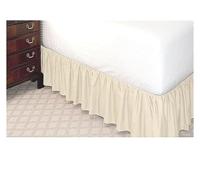 Cache Sommier Jupe de lit Blanche à Enrouler, Chemises élastiques sans Surface, Jupes Double/Full/Queen/King, Hauteur 40cm, Usage Domestique et hôtelier(Beige,120x200x38cm)