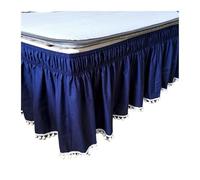 Cache Sommier Jupe de lit Blanche à Enrouler, Chemises élastiques sans Surface, Jupes Double/Full/Queen/King, Hauteur 40cm, Usage Domestique et hôtelier(Blue,150x200x40cm)