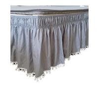 Cache Sommier Jupe de lit Blanche à Enrouler, Chemises élastiques sans Surface, Jupes Double/Full/Queen/King, Hauteur 40cm, Usage Domestique et hôtelier(Gray,120x200x40cm)