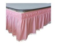 Cache Sommier Jupe de lit Blanche à Enrouler, Chemises élastiques sans Surface, Jupes Double/Full/Queen/King, Hauteur 40cm, Usage Domestique et hôtelier(Pink,100x200x40cm)