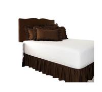 Cache Sommier Jupe de lit Blanche à Enrouler, Chemises élastiques sans Surface, Jupes Double/Full/Queen/King, Hauteur 40cm, Usage Domestique et hôtelier(Coffee,150x200x38cm)