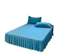 Cache Sommier Jupe de lit Couleur Unie, Couvre-lit Doux for la Peau, Quatre Coins avec Bande élastique, protège-Matelas Queen/King Size(Color-5,100x200cm)