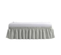 Cache Sommier Jupe de lit élastique à Volants, Couvre-lit Doux et Confortable, résistant la décoloration, sans Protection Surface(Grey,198x203cmx38cm)