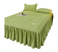 Cache Sommier Jupe de lit en Velours Couleur Unie, Couvre-lit for l'hiver, protège-Matelas, Maison (sans taie d'oreiller)(Color1,150x200cm 1pc)