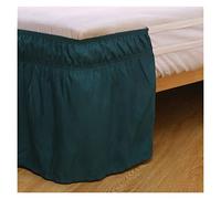 Cache Sommier Jupe de lit Enveloppe Autour des Jupes élastiques Lit Voudges poussière Ventille Volet Solide Couleur Jumeaux Twin/Full Queen King 15 Pouces(Dark Green,Queen)