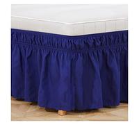 Cache Sommier Jupe de lit Enveloppe Autour des Jupes élastiques Lit Voudges poussière Ventille Volet Solide Couleur Jumeaux Twin/Full Queen King 15 Pouces(Blue,Full)