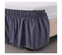 Cache Sommier Jupe de lit Enveloppe Autour des Jupes élastiques Lit Voudges poussière Ventille Volet Solide Couleur Jumeaux Twin/Full Queen King 15 Pouces(Dark Gray,Full)