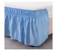 Cache Sommier Jupe de lit Enveloppe Autour des Jupes élastiques Lit Voudges poussière Ventille Volet Solide Couleur Jumeaux Twin/Full Queen King 15 Pouces(Sky Blue,Twin)