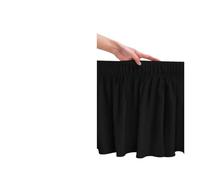Cache Sommier Jupe de lit épaisse à Volants - Sangle élastique Facile Installer plissée avec Tissu Lavage en Machine(Black,180x200x38cm)
