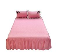 Cache Sommier Jupe de lit Style Simple, Couvre-lit à Volants, protège-Matelas Doux for la Maison(B,Single 120x200cm 1pc)