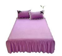 Cache Sommier Jupe de lit Style Simple, Couvre-lit à Volants, protège-Matelas Doux for la Maison(E,180x200cm 3pcs Set)
