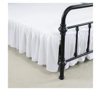 Cache Sommier Jupes de lit à Volants avec Coins fendus, Doux et Confortables, Couvre-lit draps for Couvre-Lits 14/18/22/24 Pouces(White,150x200x45cm)