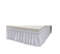 Cache Sommier Jupes de lit à Volants enveloppantes for Lits Queen, Hauteur 15 Pouces, avec élastiques réglables, Tissu résistant aux Rides, Facile Installer(White,Full 120x200x38cm)