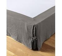 Cache sommier L’Effet Papillon - Housse sommier 100% Double Gaze de Coton Hauteur 30cm [ Cache-sommiers ] (Gris Granit, 140x190 cm)