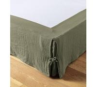 Cache sommier L’Effet Papillon - Housse sommier 100% Double Gaze de Coton Hauteur 30cm [ Cache-sommiers ] (Vert Romarin, 90x190 cm)