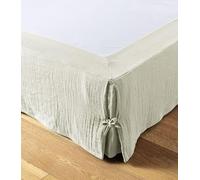 Cache sommier L’Effet Papillon - Housse sommier 100% Double Gaze de Coton Hauteur 30cm [ Cache-sommiers ] (Vert d'eau, 140x190 cm)