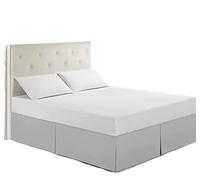 Cache Sommier Meulage Peluche Tissu Jupe de lit Lavable en Machine hôtel ménage Couvre-Lits Reine literie décorer(Light Gray,F 137X190cm)