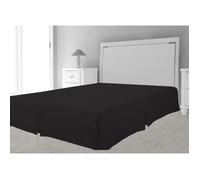 Cache sommier - Noir - 160 x 200 cm - 100% polyester - Uni - Non jetable