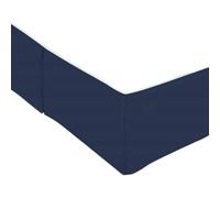 Cache-sommier plissé sur mesure avec dessus blanc en microfibre douce de qualité supérieure 35,6 cm de haut, bleu marine, grand lit, 160 x 200 x 35 cm