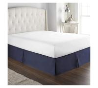 Cache-sommier plissé sur mesure doux et confortable en tissu infroissable et résistant à la décoloration, literie de 38,1 cm de haut (bleu foncé, 140 x 190 x 35 cm)