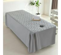 Cache-sommier solide pour table de massage avec trou, doux, doux pour la peau, imperméable, résistant à l'huile, aux taches, respirant pour lit de spa, salon de thérapie (gris, 80 x 190 cm (S))
