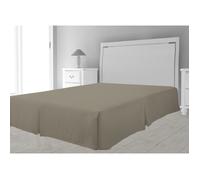 Cache sommier - Taupe - 140 x 190 cm - 100% polyester - Style classique - Uni