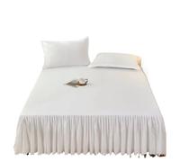 Cache-sommier uni antidérapant for lit Simple (1,2/1,5/1,8 m, sans taie d'oreiller)(White,1PC 180x220cm Skirt)