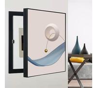 Cache Tableau Electrique, Boîte À Compteurs Décorative, Coffret d'habillage Tableau Électrique Décorative Peinture, for Salon, Dortoir et l'hôtel(Black-2,50 * 70cm/19.7 * 27.6in)