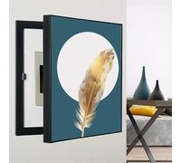 Cache Tableau Electrique, Boîte À Compteurs Décorative, Coffret d'habillage Tableau Électrique Décorative Peinture, for Salon, Dortoir et l'hôtel(Black-5,60 * 70cm/23.6 * 27.6in)