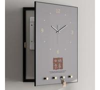 Cache-Tableau électrique décoratif avec Horloge intégrée, Gris, 40 x 55 cm. Idéal pour Dissimuler Un Compteur disgracieux. Design intérieur créatif. Solution de décoration Murale.