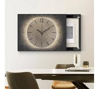 Cache-tableau Électrique Décoratif Avec Horloge, Panneau De Disjoncteurs Dissimulé, Cache-panneau Électrique Mural, Pour La Maison Ou Le Bureau(Black 5,60 * 45cm/23.6 * 17.7in)