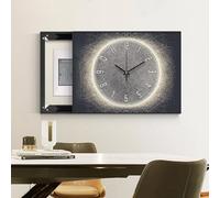 Cache-tableau Électrique Décoratif Avec Horloge, Panneau De Disjoncteurs Dissimulé, Cache-panneau Électrique Mural, Pour La Maison Ou Le Bureau(Black 9,80 * 60cm/31.5 * 23.6in)