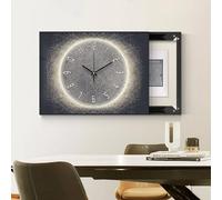 Cache-tableau Électrique Décoratif Avec Horloge, Panneau De Disjoncteurs Dissimulé, Cache-panneau Électrique Mural, Pour La Maison Ou Le Bureau(Black 4,60 * 45cm/23.6 * 17.7in)