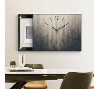Cache-tableau Électrique Décoratif Avec Horloge, Panneau De Disjoncteurs Dissimulé, Cache-panneau Électrique Mural, Pour La Maison Ou Le Bureau(Black 8,50 * 40cm/19.7 * 15.7in)