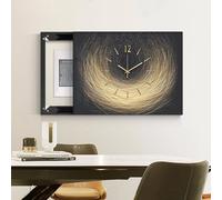 Cache-tableau Électrique Décoratif Avec Horloge, Panneau De Disjoncteurs Dissimulé, Cache-panneau Électrique Mural, Pour La Maison Ou Le Bureau(Black 6,60 * 45cm/23.6 * 17.7in)
