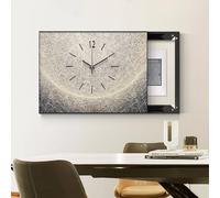 Cache-tableau Électrique Décoratif Avec Horloge, Panneau De Disjoncteurs Dissimulé, Cache-panneau Électrique Mural, Pour La Maison Ou Le Bureau(Silver 1,60 * 45cm/23.6 * 17.7in)