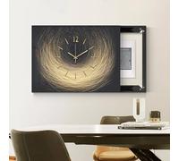 Cache-tableau Électrique Décoratif Avec Horloge, Panneau De Disjoncteurs Dissimulé, Cache-panneau Électrique Mural, Pour La Maison Ou Le Bureau(Black 1,80 * 60cm/31.5 * 23.6in)