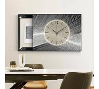 Cache-tableau Électrique Décoratif Avec Horloge, Panneau De Disjoncteurs Dissimulé, Cache-panneau Électrique Mural, Pour La Maison Ou Le Bureau(Black 7,60 * 45cm/23.6 * 17.7in)