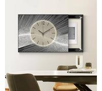 Cache-tableau Électrique Décoratif Avec Horloge, Panneau De Disjoncteurs Dissimulé, Cache-panneau Électrique Mural, Pour La Maison Ou Le Bureau(Black 2,80 * 60cm/31.5 * 23.6in)