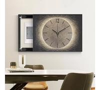 Cache-tableau Électrique Décoratif Avec Horloge, Panneau De Disjoncteurs Dissimulé, Cache-panneau Électrique Mural, Pour La Maison Ou Le Bureau(Black 10,60 * 50cm/23.6 * 19.7in)
